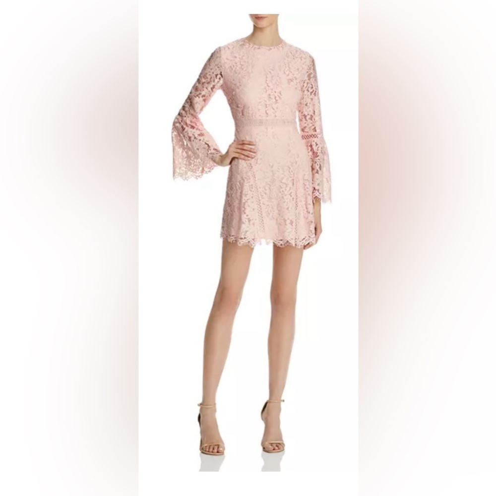 DO+BE Pink Bell Sleeve Lace Mini Dress Sz Med​